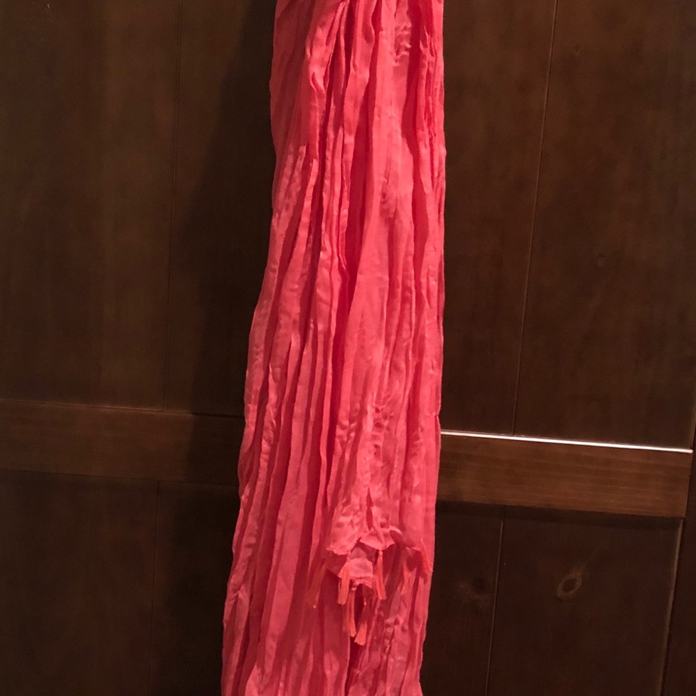 Melon/pink long, sheer scarf